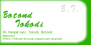 botond tokodi business card